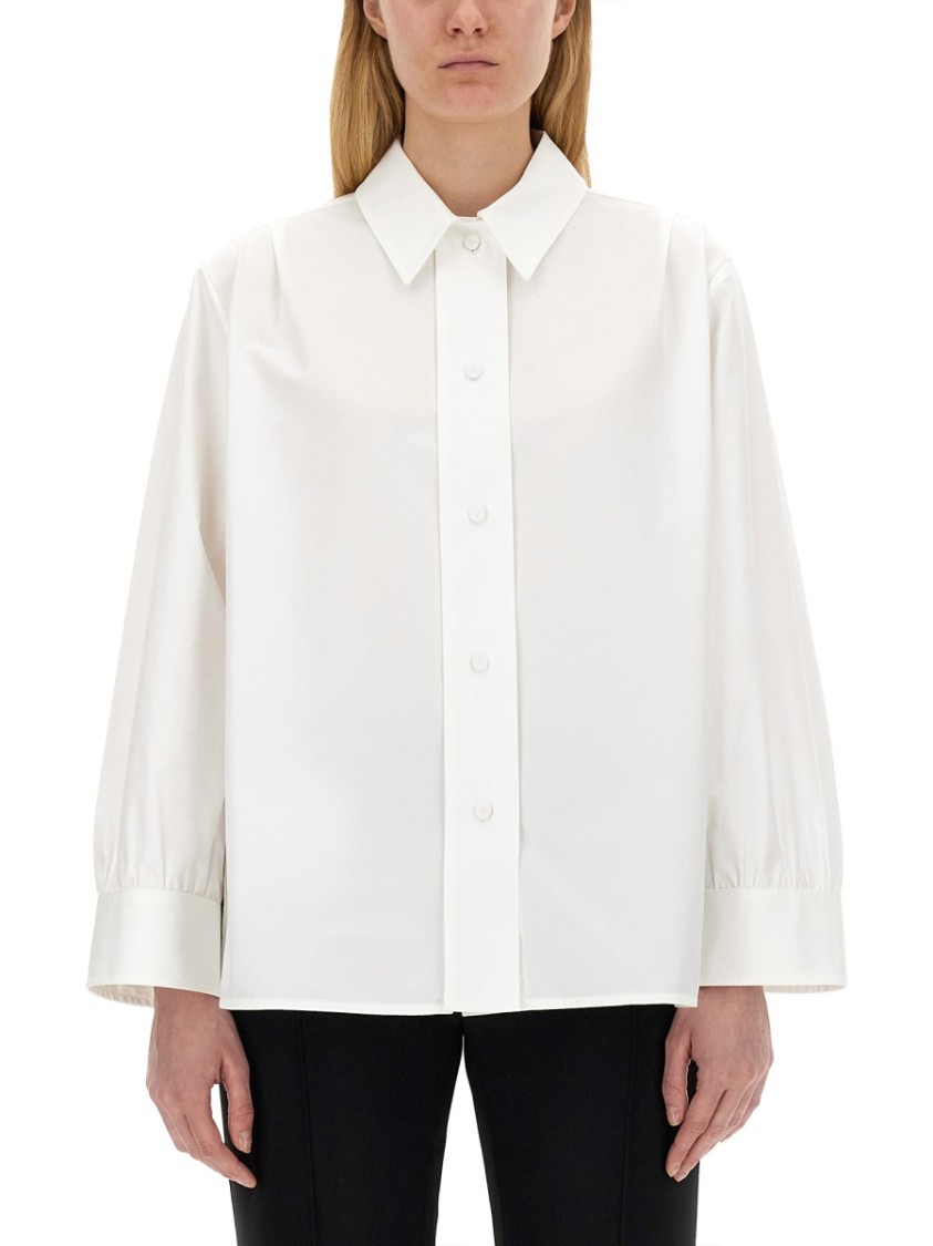 Jil Sander White Cotton Shirt With Pointed Collar In White