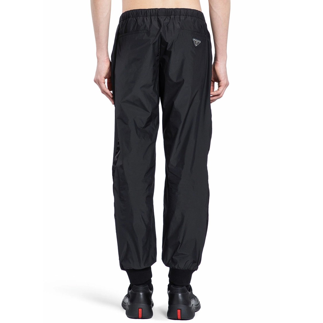 Prada Silk Tec Sweatpants Men In Black