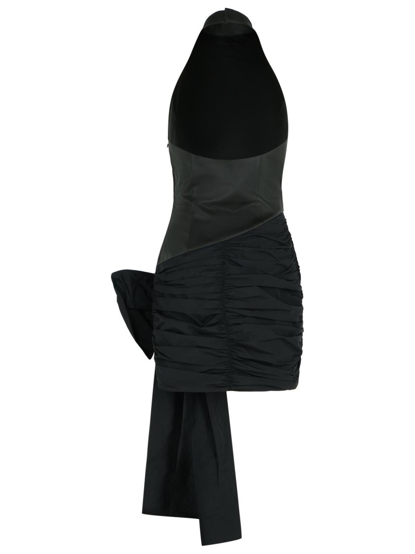Rotate Birger Christensen Rotate Dress With Bow In Black Polyester In Black
