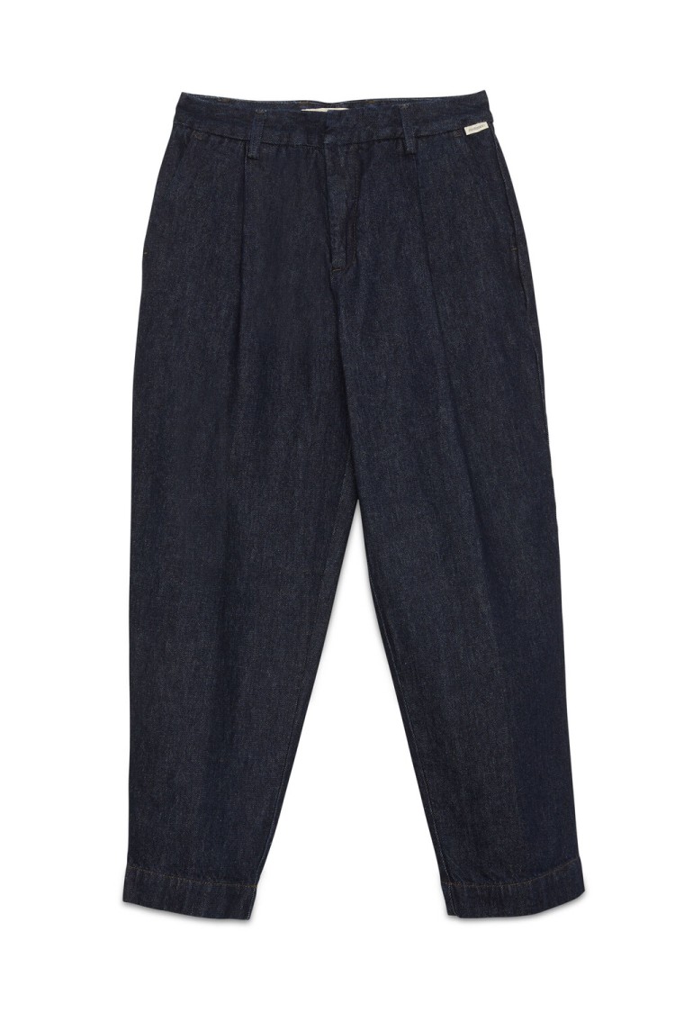 Roy Rogers Maemi Chino Trousers With Medium Waist And Front Welt Pockets In Black