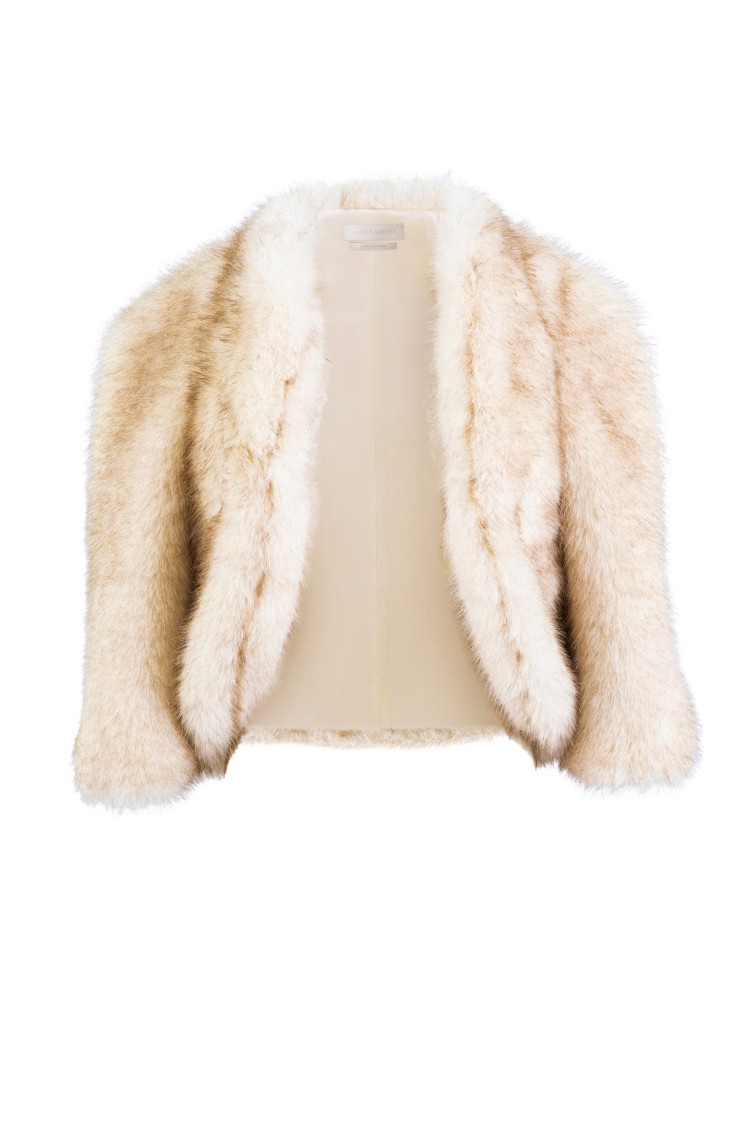 Saiid Kobeisy Luxurious Short Fur Jacket In Neutrals