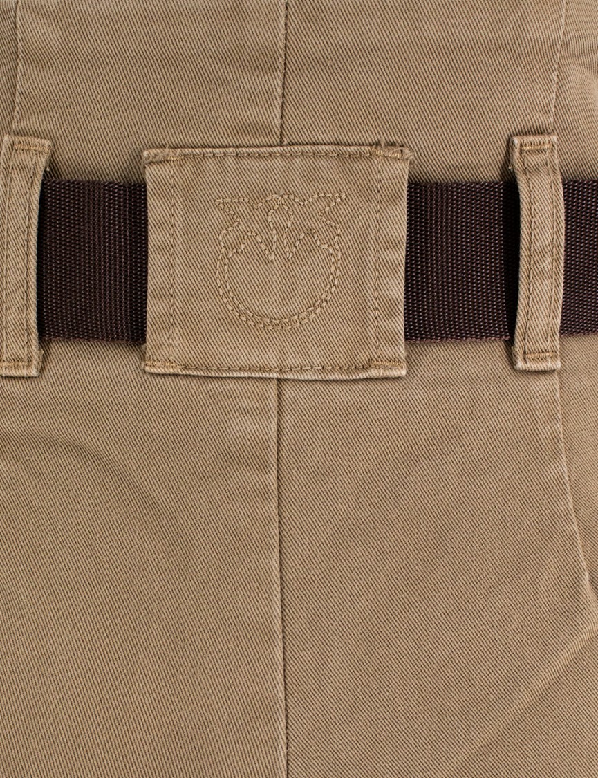 Pinko High-waisted Cargo Trousers With Knotted Belt
