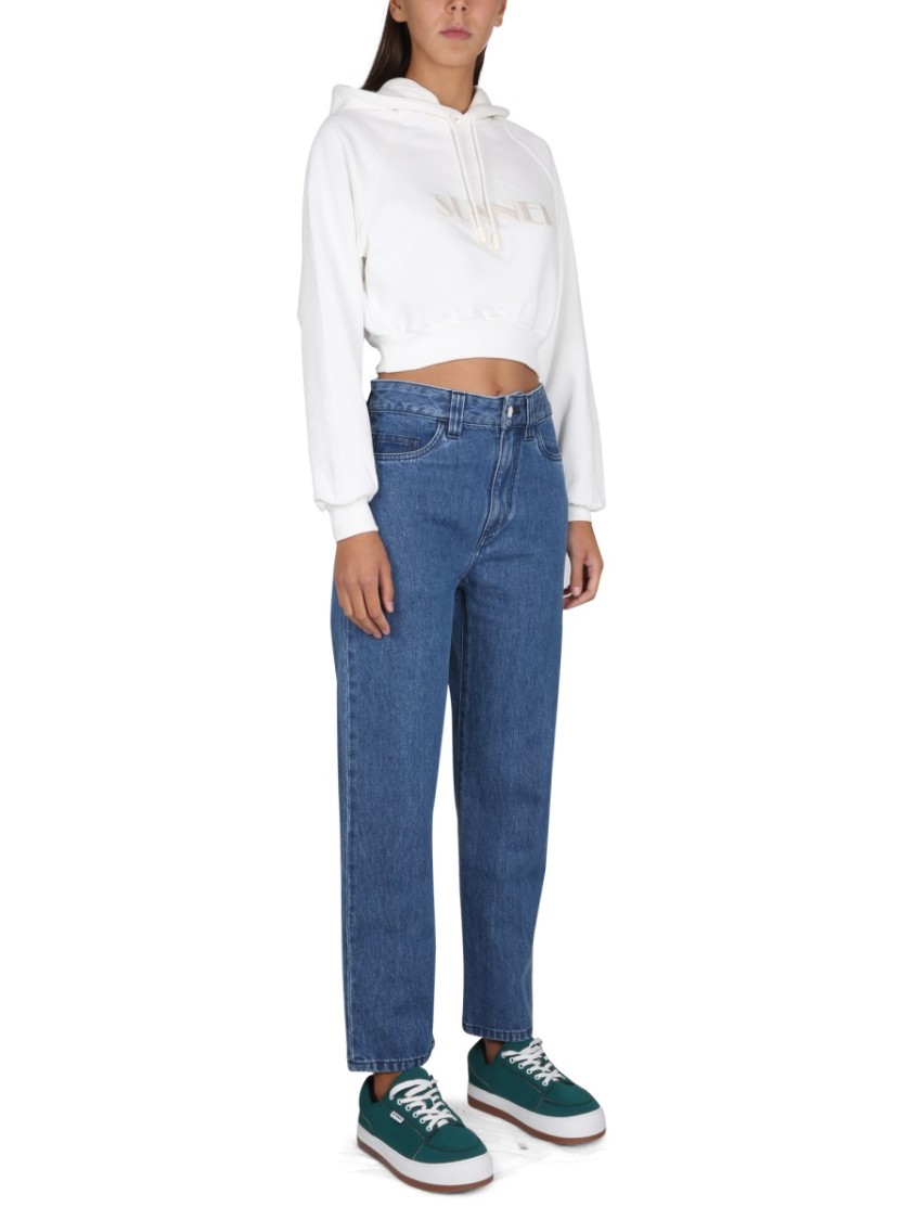 SUNNEI SUNNEI CROPPED HOODIE WITH DRAWSTRING