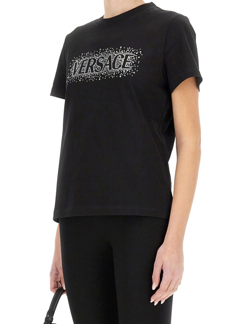Versace "starry Sky" T-shirt In Black