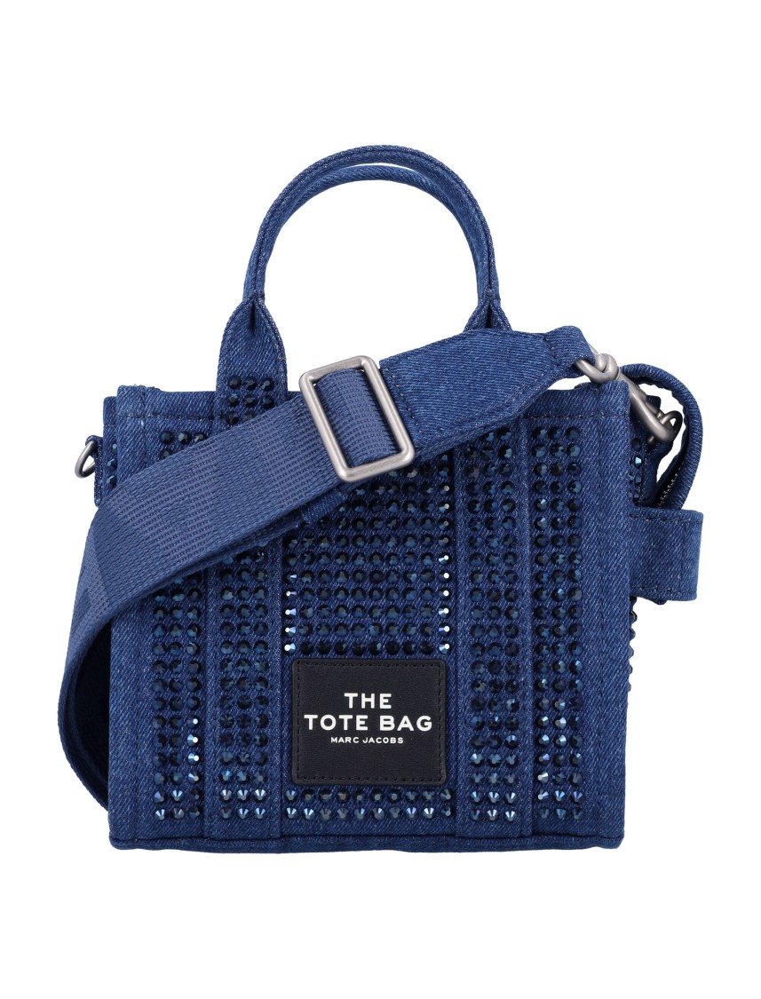 Shop Marc Jacobs The Crystal Denim Crossbody Tote Bag