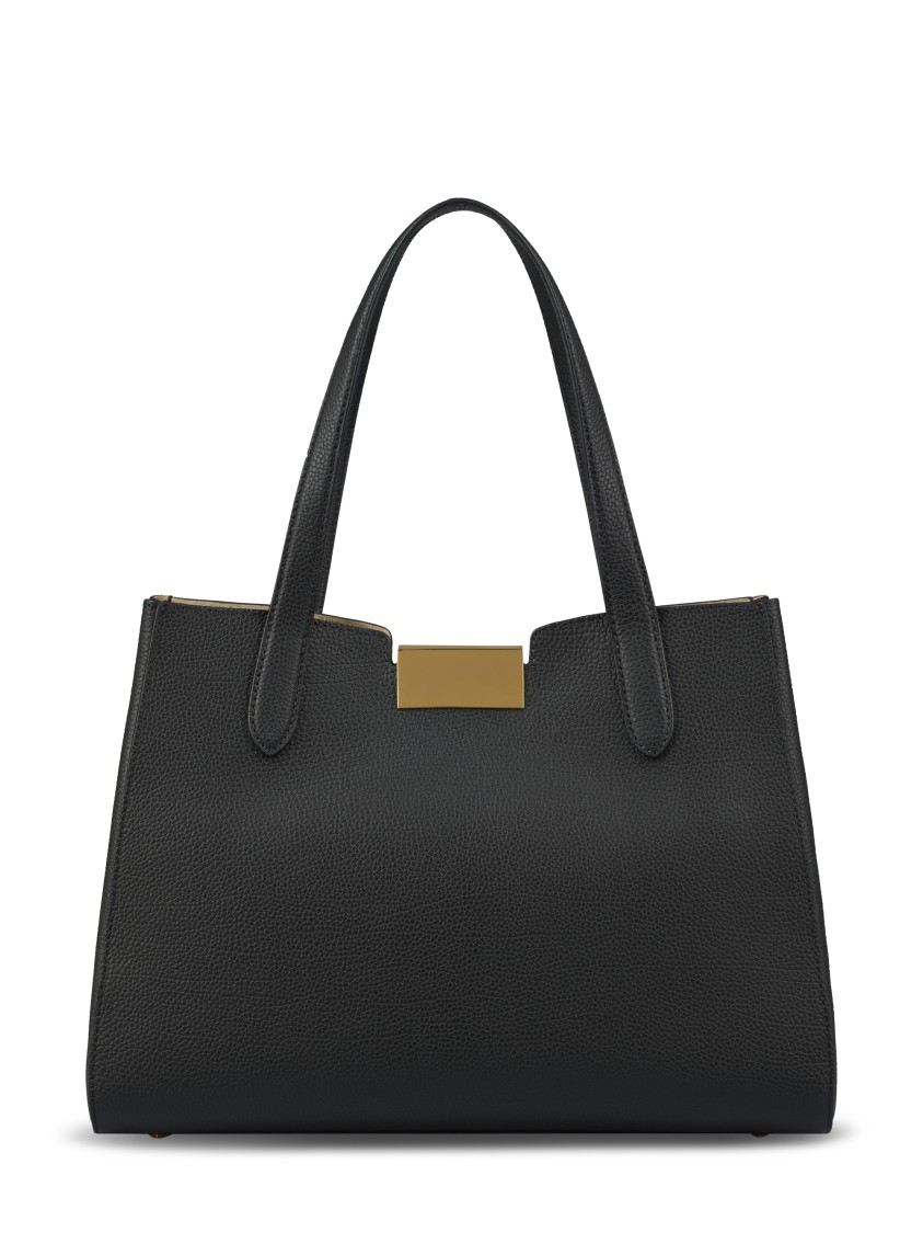 Marni Structured Black Handbag With Textured Finish In Black