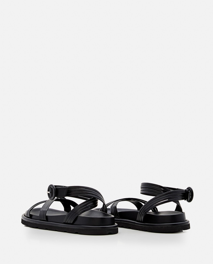 Gianvito Rossi Black Nappa Leather Lianne Sandals In Black