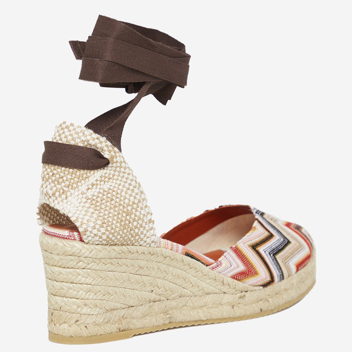 Shop Missoni Espadrilles With Zig Zag Pattern And High Wedge Design