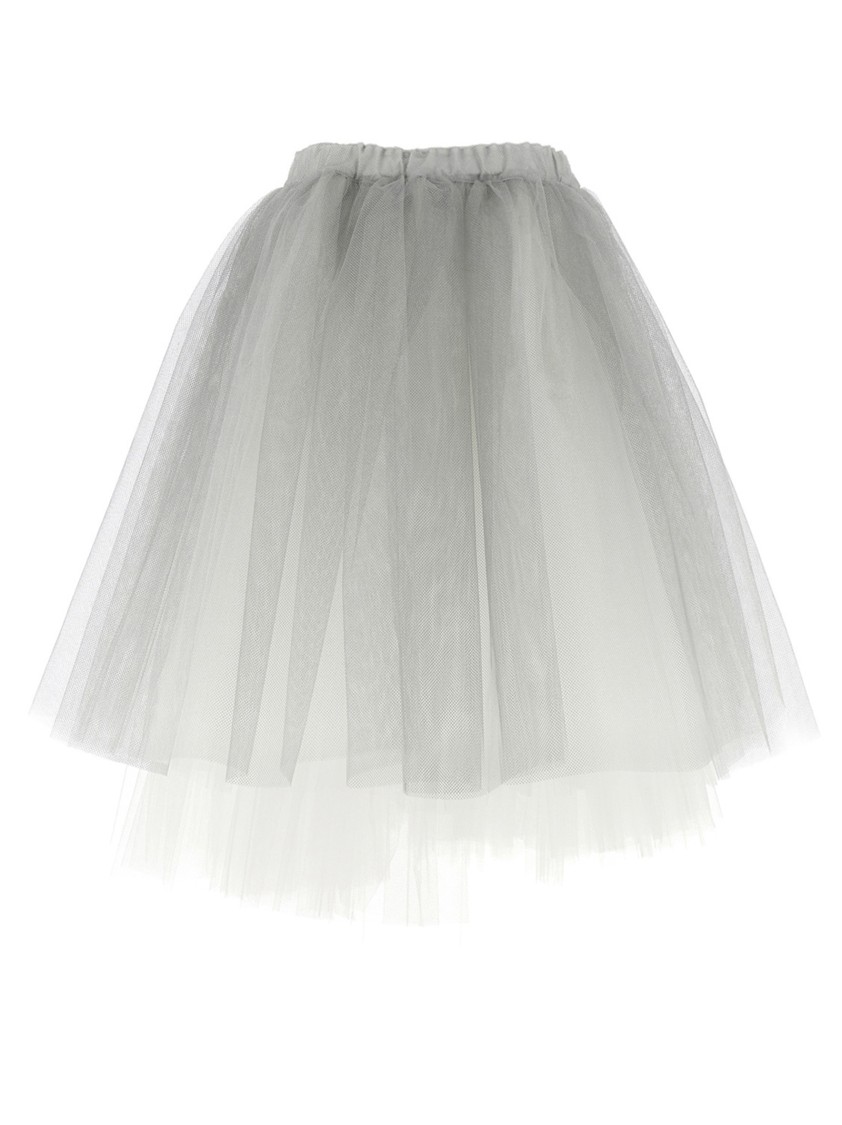 Comme Des Garçons Multilayered Asymmetric Tulle Skirt With Side Pockets In White