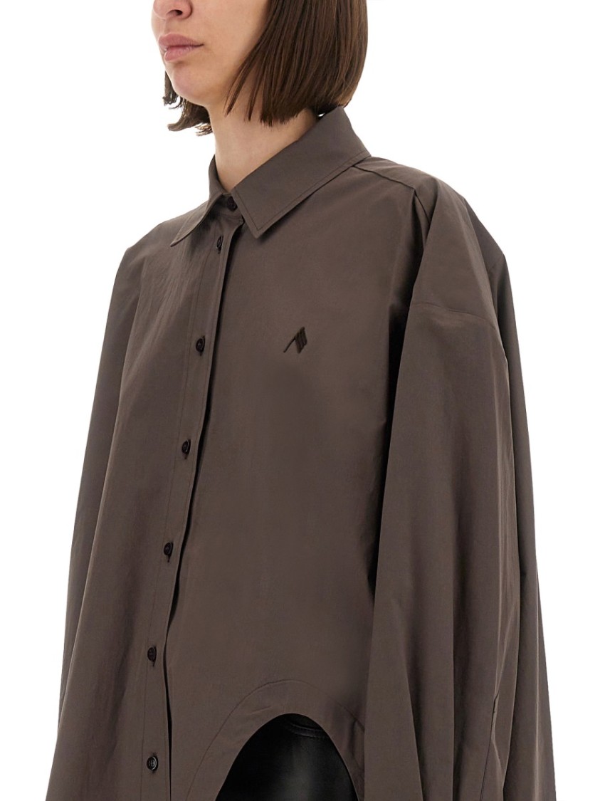 Attico ''diana'' Dark Brown Shirt In Brown