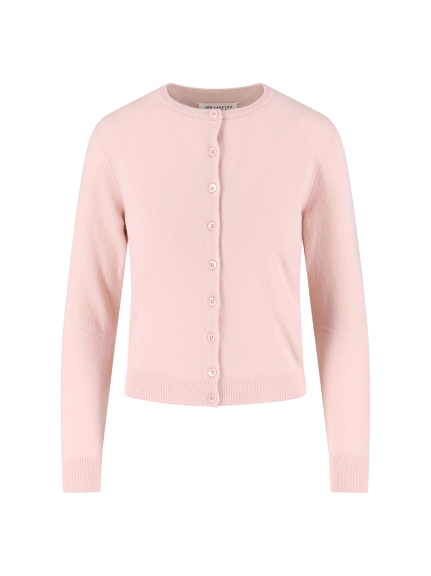 Maison Margiela Cardigan In Lana In Pink
