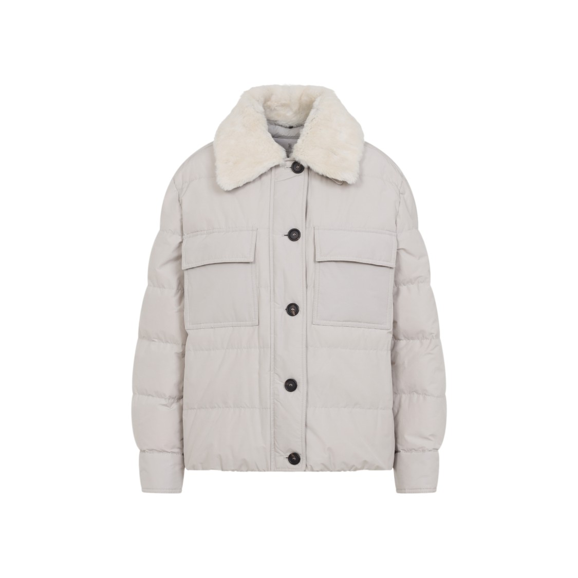 Brunello Cucinelli Quilted Down Coat In White