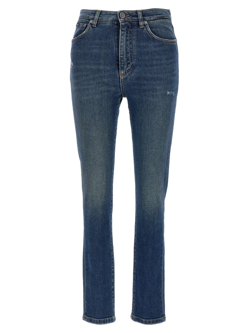 Dolce & Gabbana Slim-fit 5-pocket Jeans With High Waist In Blue