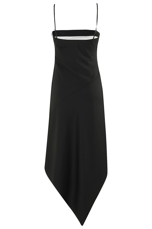 Helmut Lang Asymmetrical Hem Midi Dress in Black | THE LIST