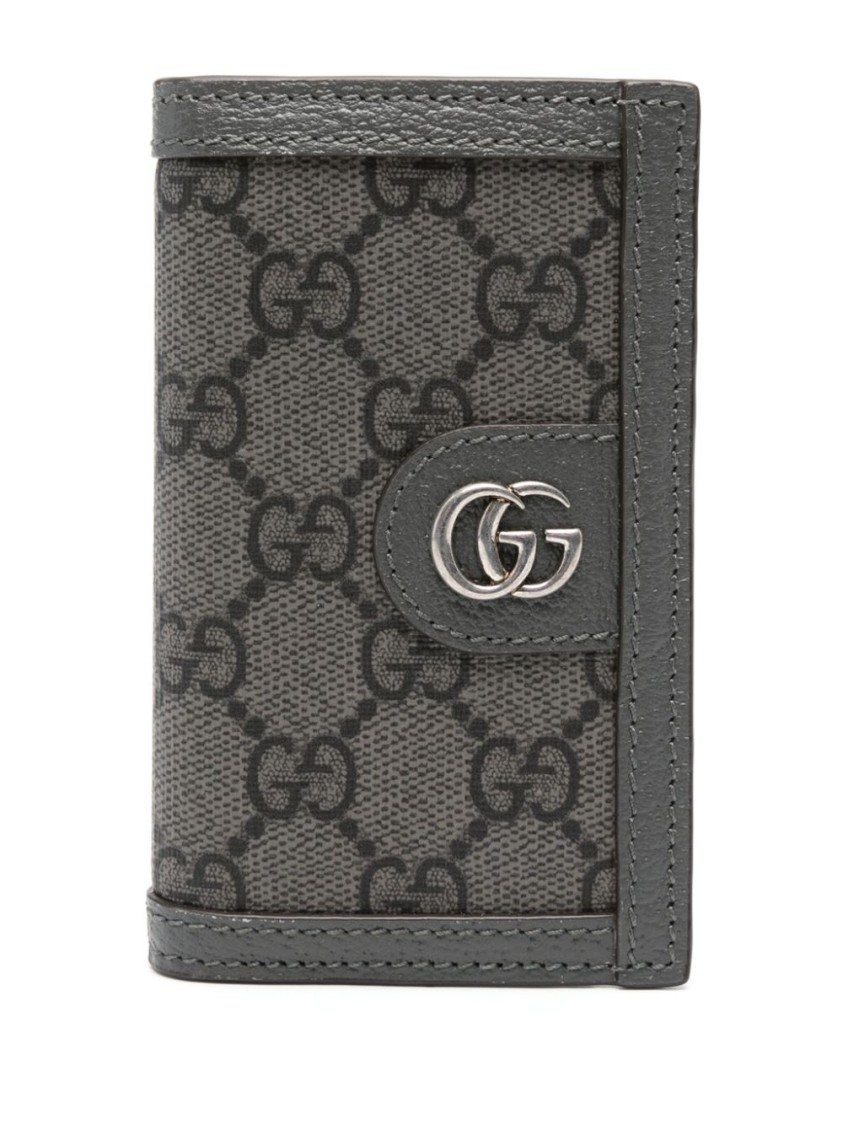 Gucci Bi-fold Gg Supreme Canvas Wallet In Gray