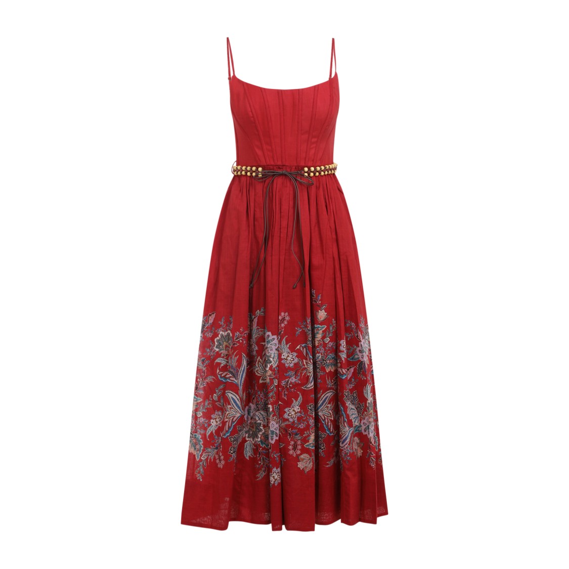 Zimmermann Rhiannon Belted Paisley-print Cotton-voile Midi Dress
