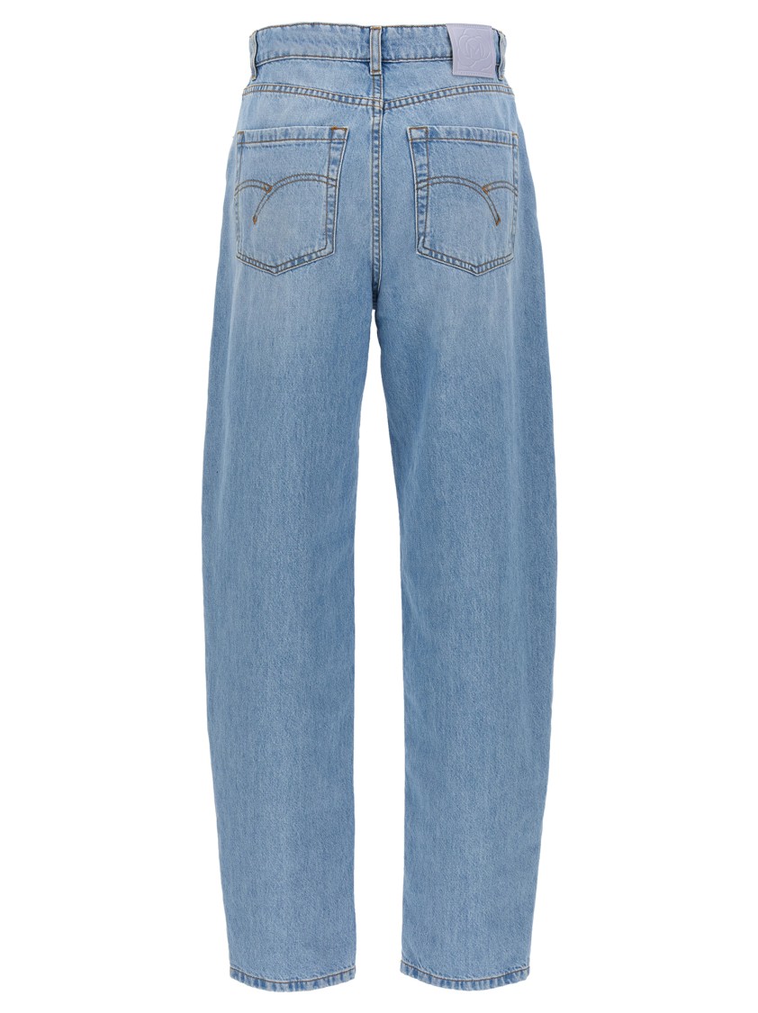 Marella Womens Barrel Wide-leg Denim Jeans Blue Jeans In Blue
