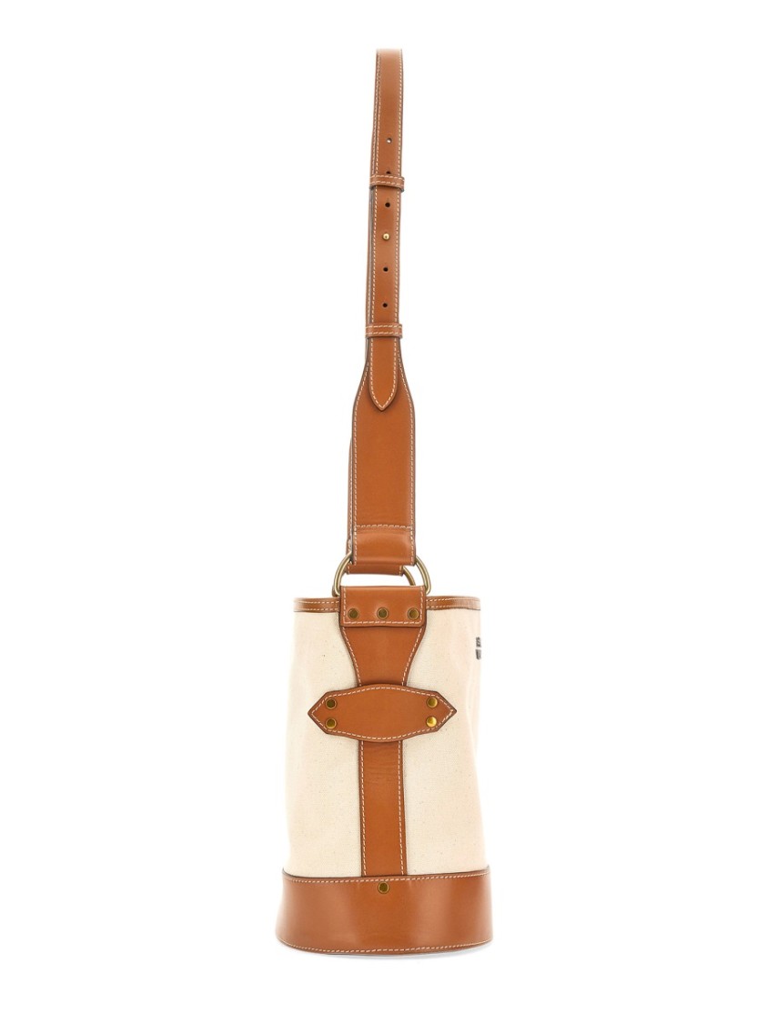 Isabel Marant Samara Logo Embroidered Shoulder Bag In White
