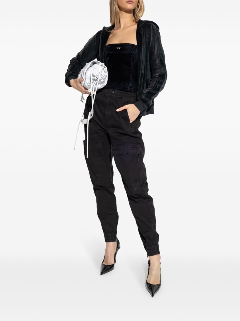 Diesel F-ely-q1 Zipped Hoodie In Black