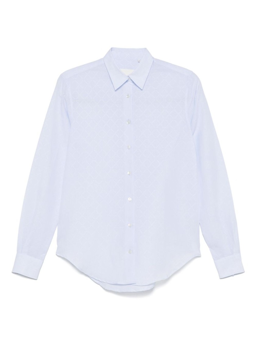Xacus 'marta' Light Blue Cotton-linen Blend Shirt
