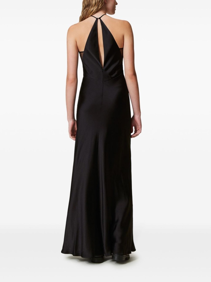 Shop Twinset Twin-set Black Halter Neck Dress