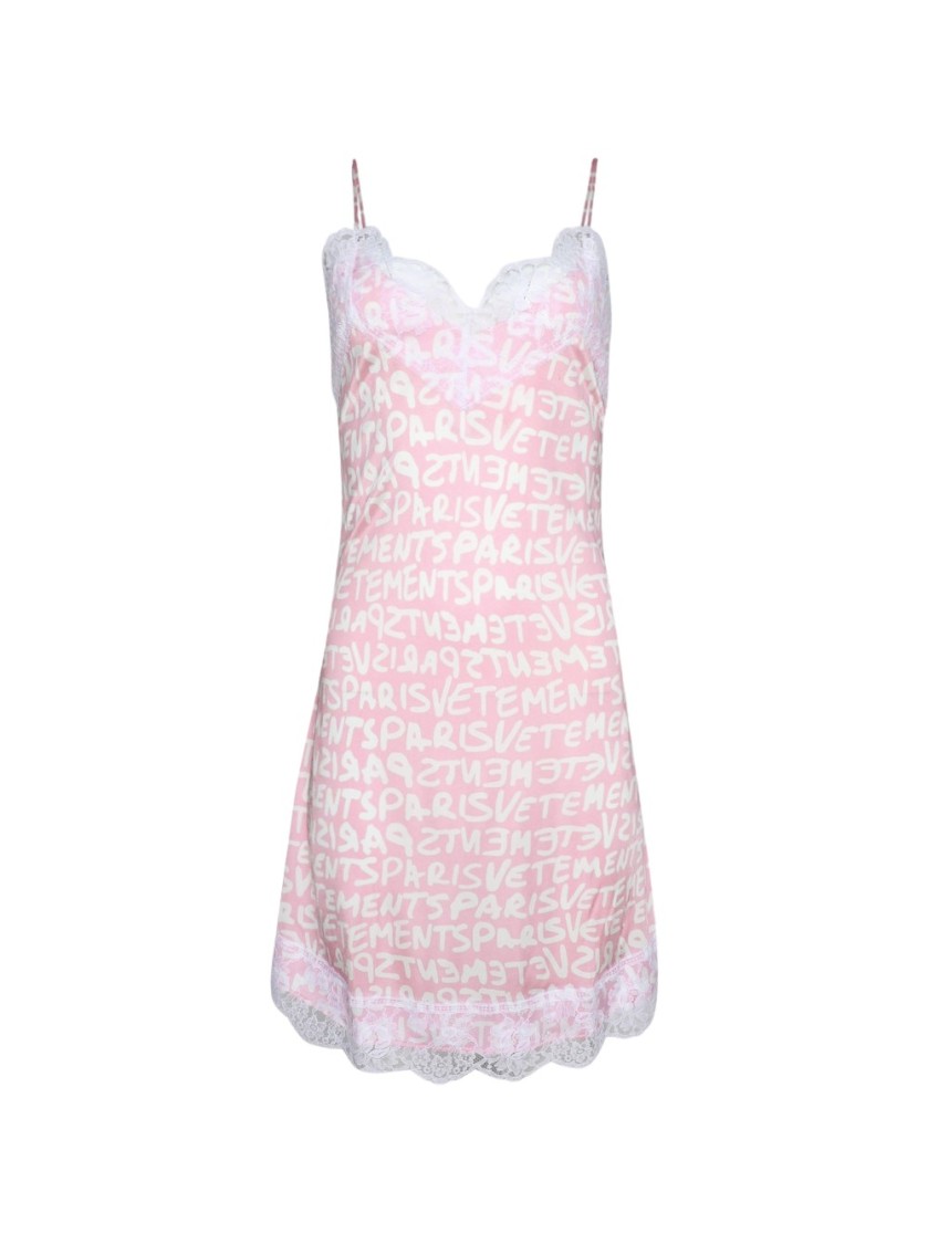 Vetements Night Gown Mini Dress In Purple