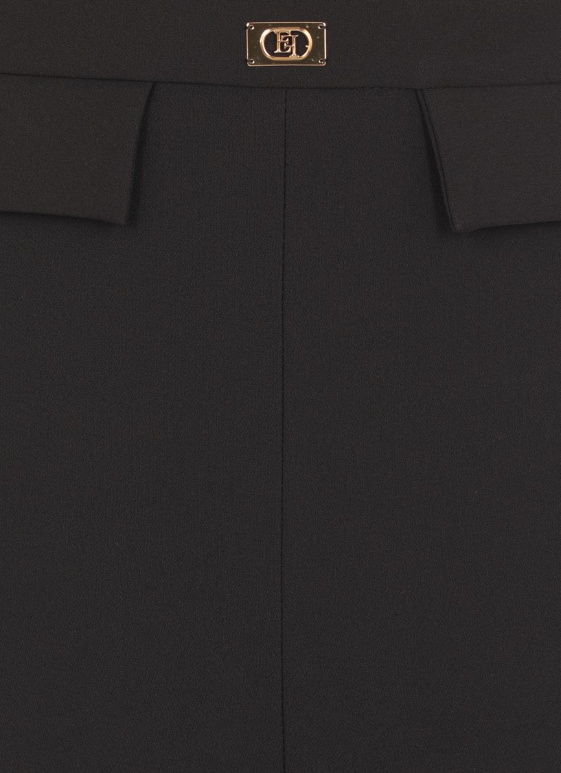 Elisabetta Franchi Tailored Black Crêpe Pants In Black