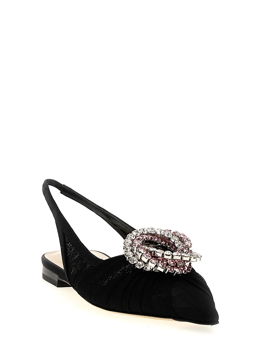 Mach&mach Galaxy Embellished Slingback Pointed Toe In Black