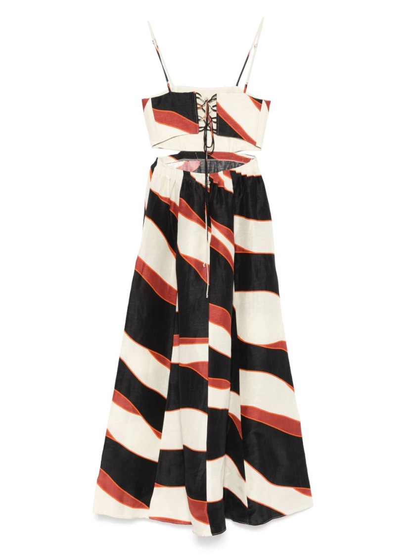 Shop Raquel Diniz Maxi Dress With Bold Wavy Stripes