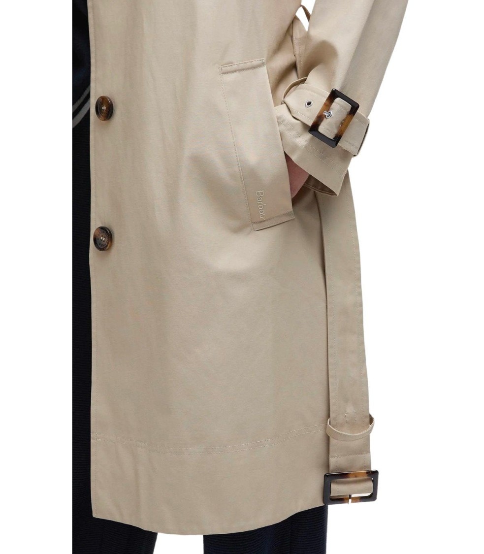 Barbour Maia Light Sand Trenchcoat In White