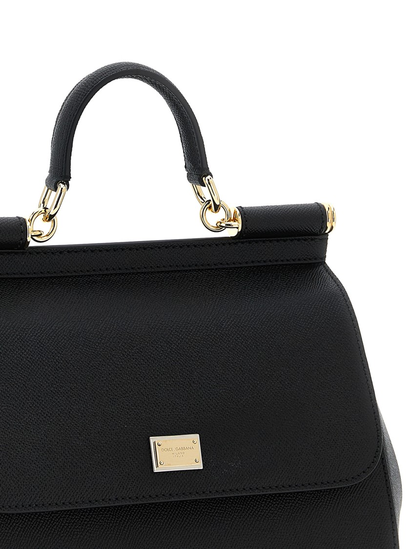 Dolce & Gabbana Sicily Grande Leather Handbag In Black