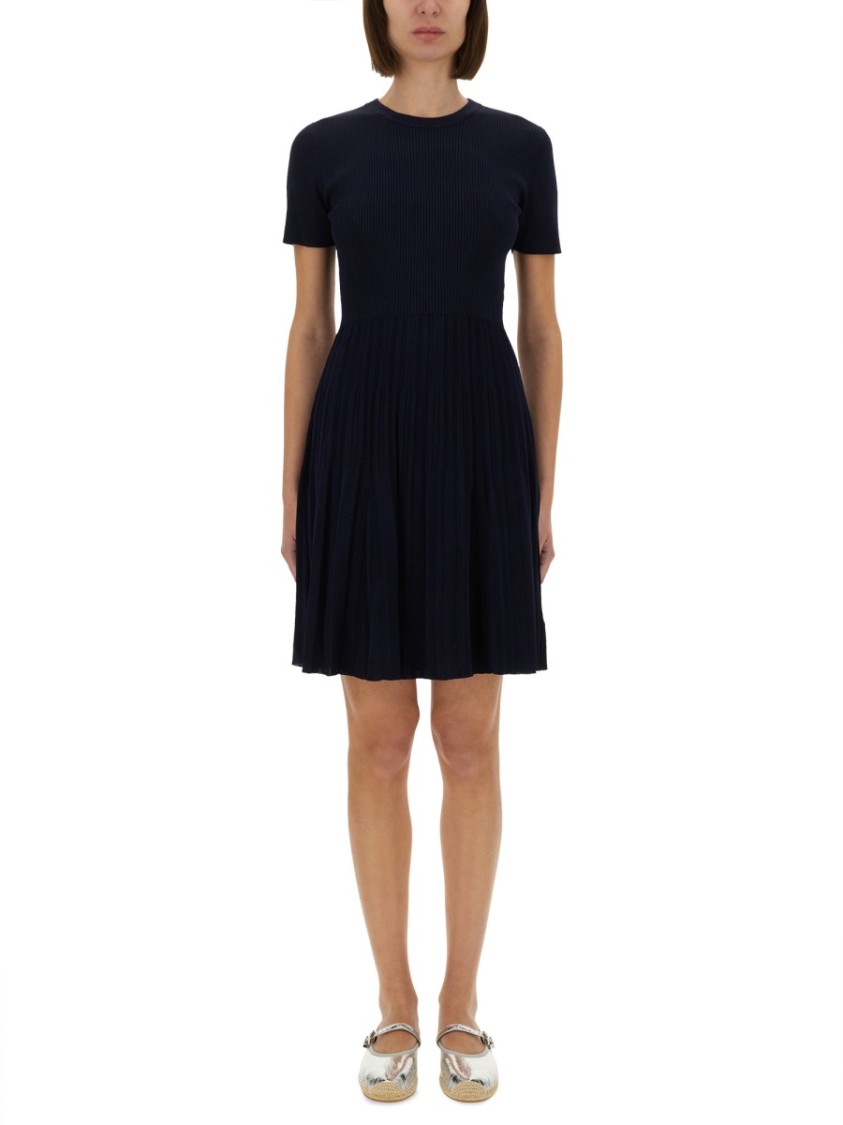 Michael Michael Kors Ribbed Knit Dress In Black