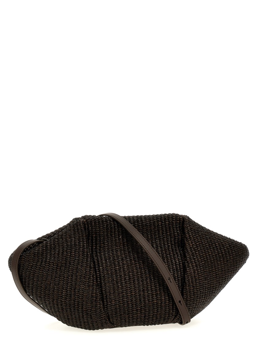 Brunello Cucinelli Structured Top Handle Woven Clutch Bag