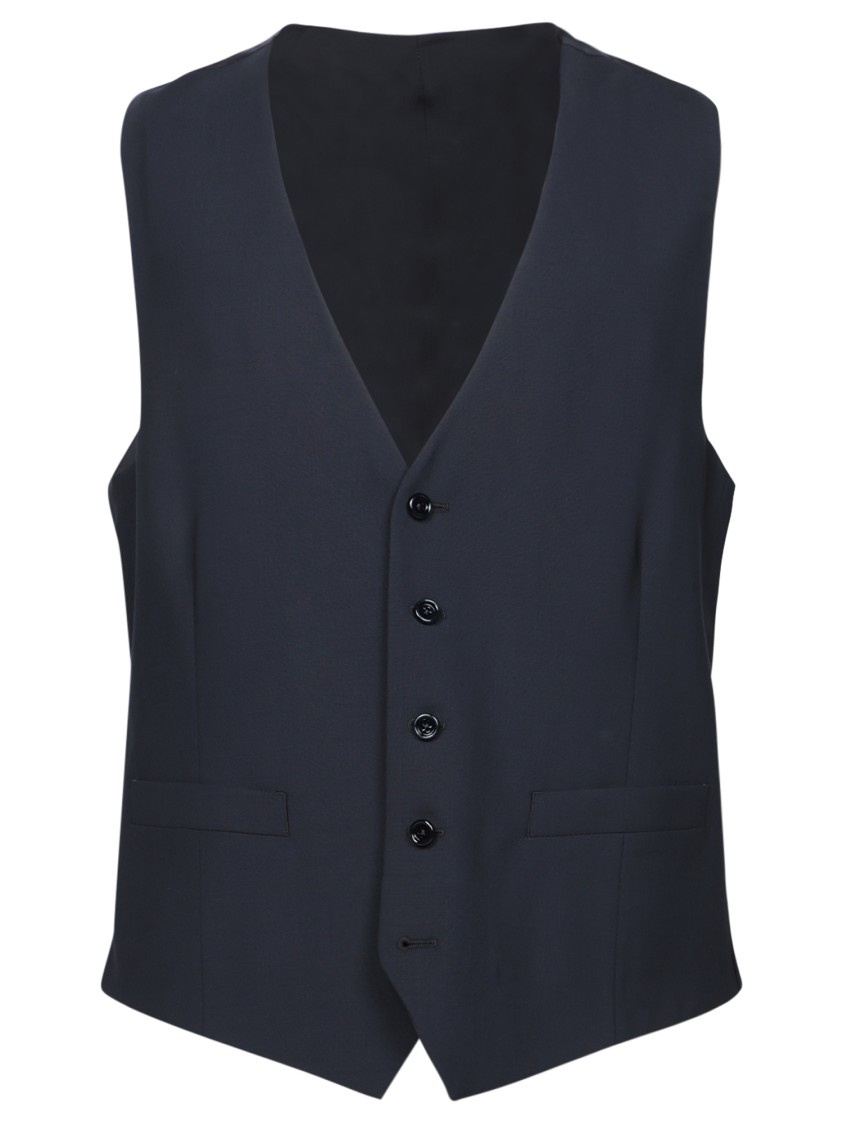 Lardini Micro-textured Blue Suit With Tailored Jacket In Blue
