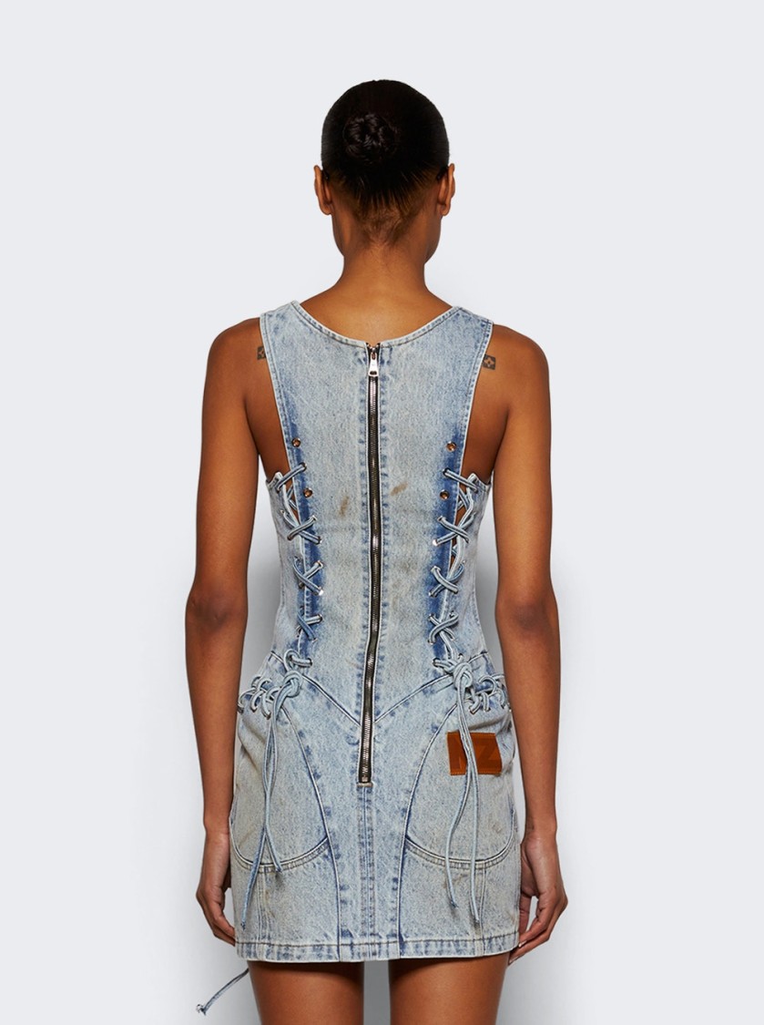 Natasha Zinko Denim Mini Dress In Blue