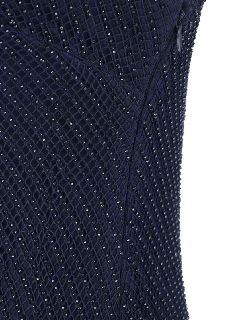 Shop Polo Ralph Lauren Maxi "zakaria" Studded Dress – Navy In Blue
