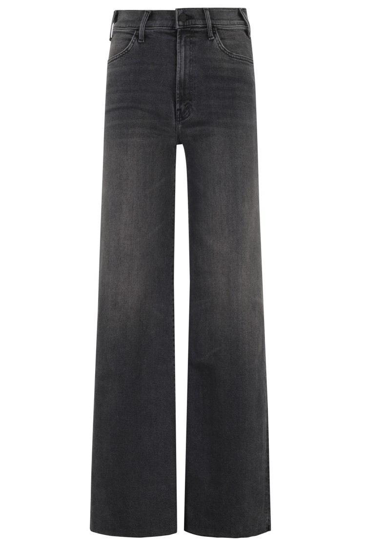 Mother The Hustler Roller Sneak" Jeans In Black