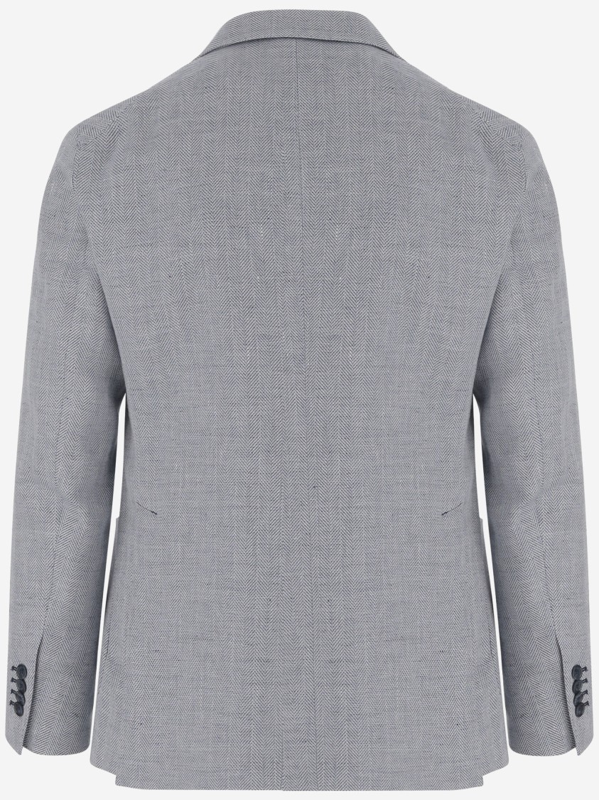 TAGLIATORE TAGLIATORE LINEN BLEND SINGLE-BREASTED JACKET