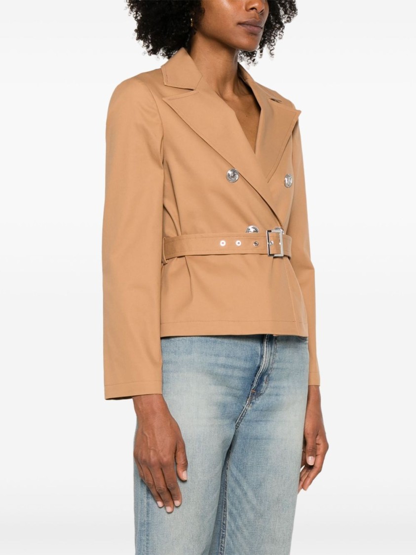 Liu •jo Liu Jo Double-breasted Beige Trench Coat With Tailored Silhouette