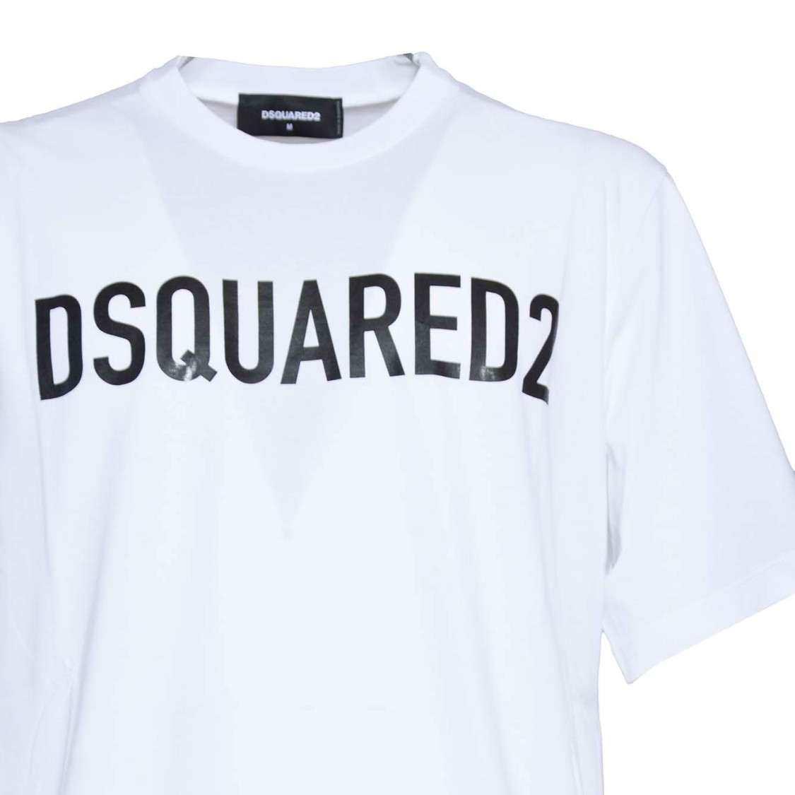 Shop Dsquared2 White Cotton Loose Fit T-shirt In Silver