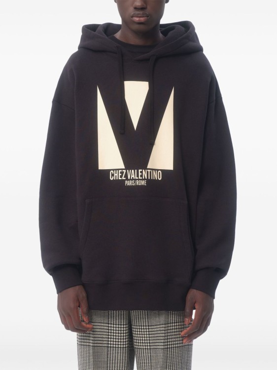 パーカー・フーディ Valentino Drawstring Hood Sweatshirt With Bold Chez Print Valentino Drawstring Hood Sweatshirt With Bold Chez Print