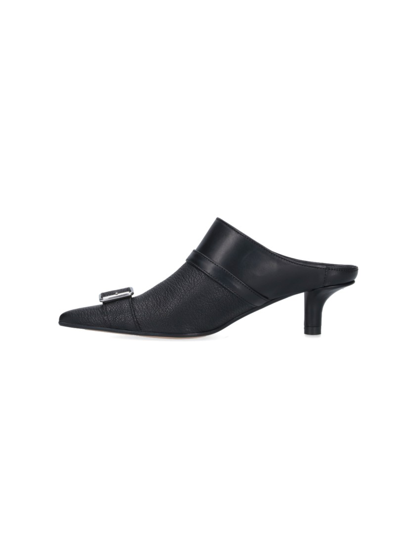 Mm6 Maison Margiela Rider 50mm Pointed-toe Mules In Black