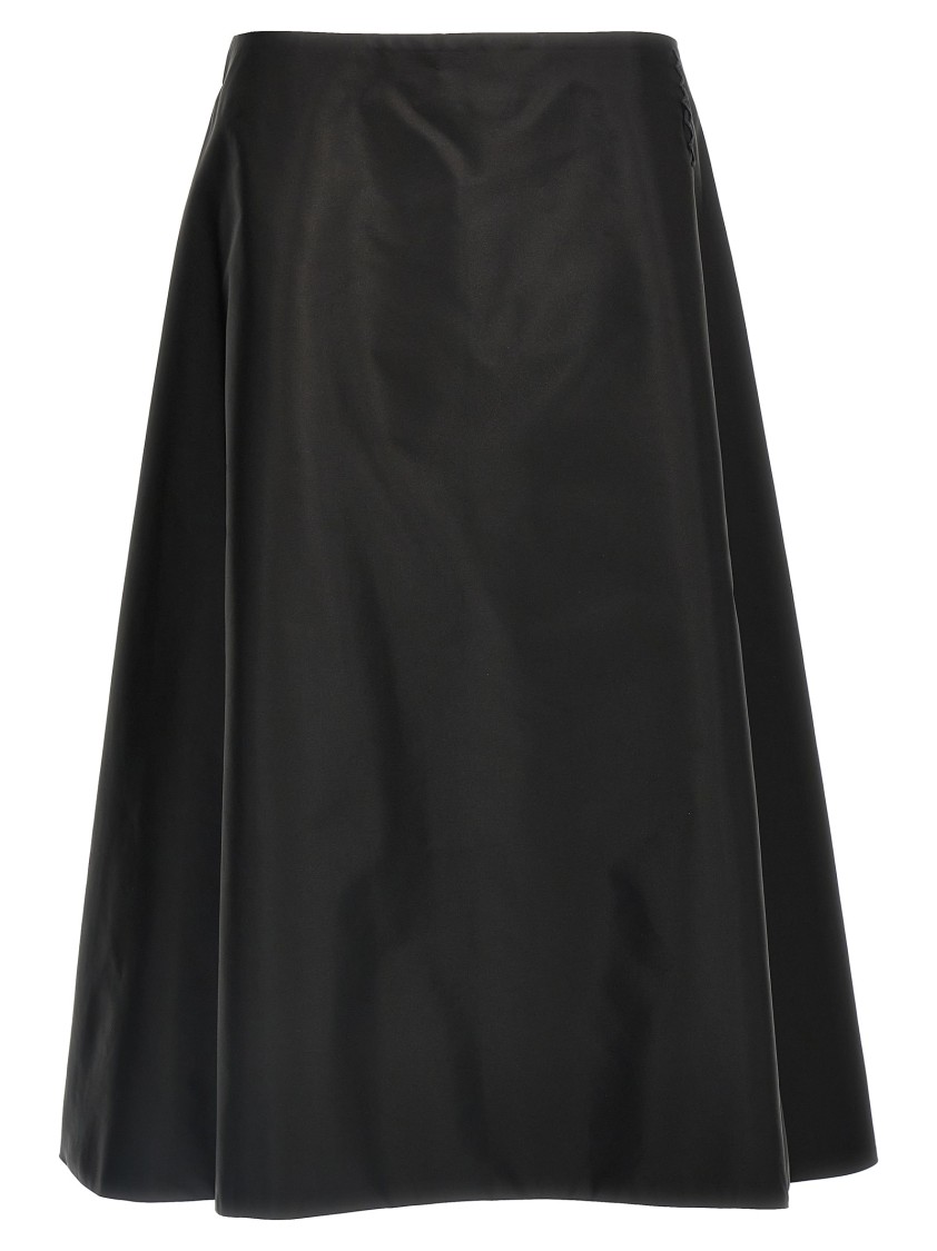 Marni Flowing Black Nylon Skirt In Black