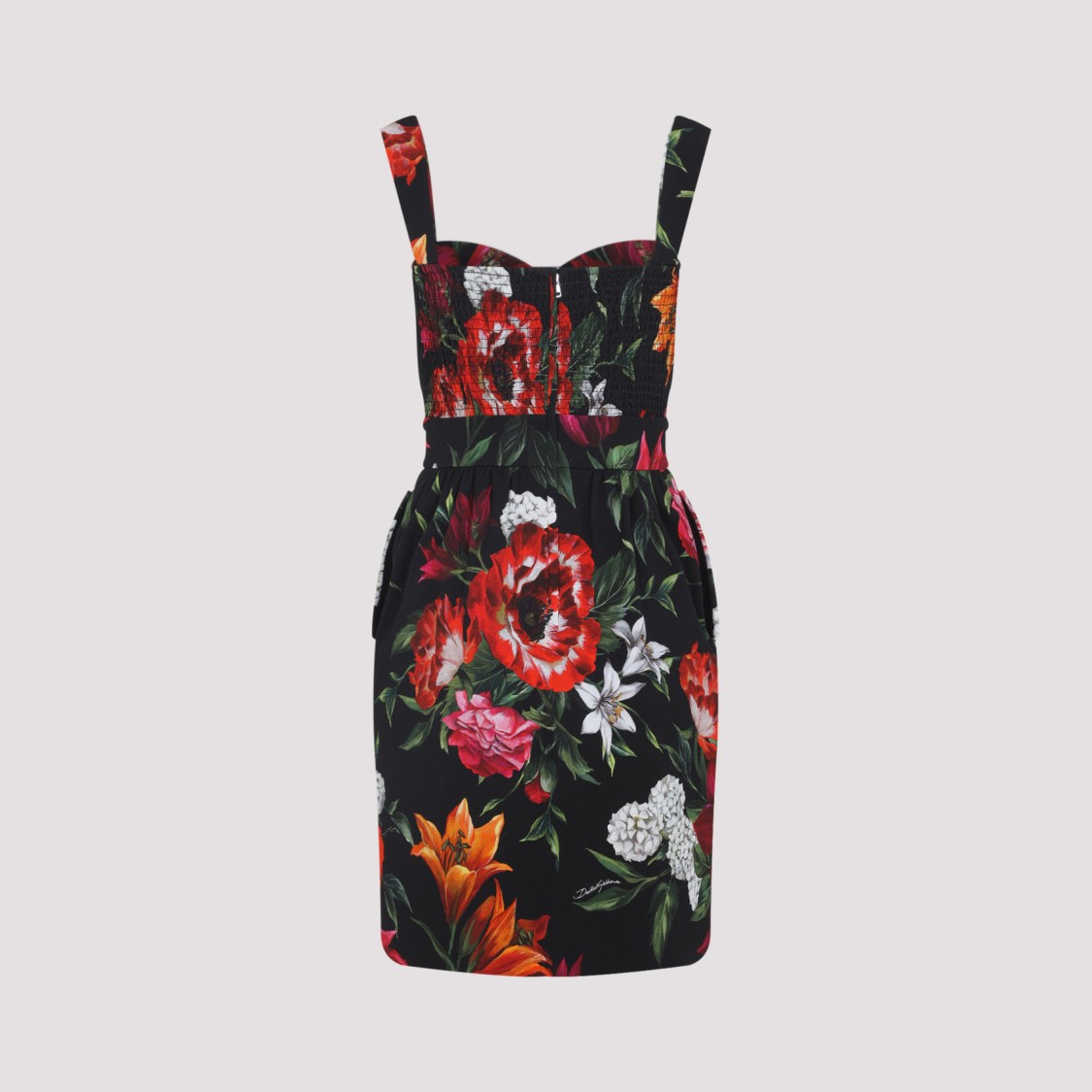 Dolce & Gabbana Multicolor Flower Cotton Midi Dress In Multi