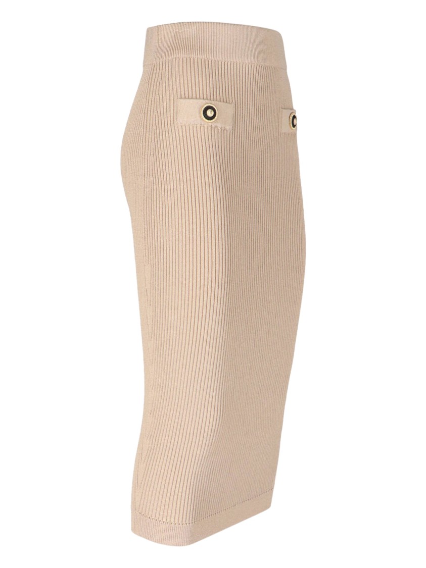 BALMAIN BALMAIN KNIT' MIDI SKIRT – BEIGE 