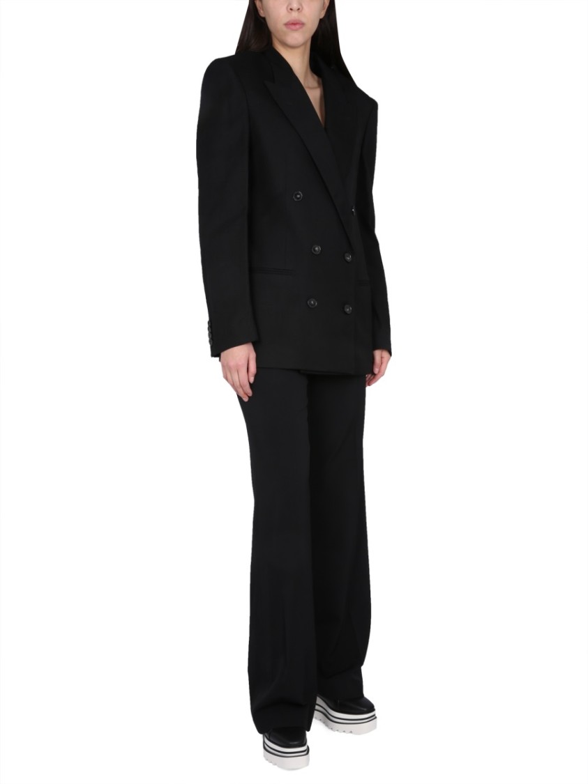 Stella Mccartney Wide-legged Tailored Pants With Zipper And Hook Closure In Black