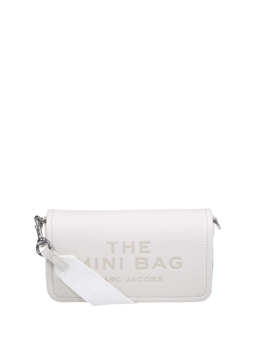 Marc Jacobs Compact White Cow Leather Clutch With Embossed Detail In White