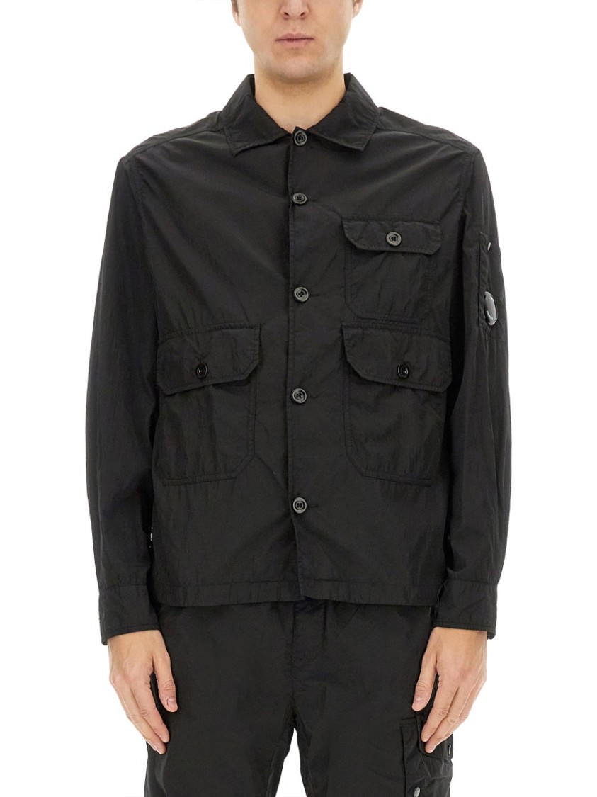C.p. Company C.p.company Jacket With Gabardine In Black