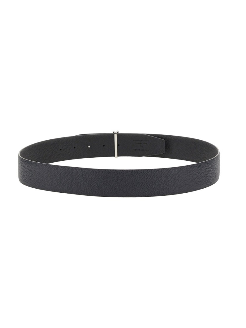 Tom Ford Reversible Calf Leather Belt In Black