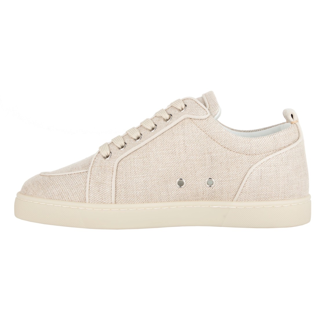 Christian Louboutin Rantulow Orlato Beige Canvas Sneakers With Iconic Red Sole In Neutral